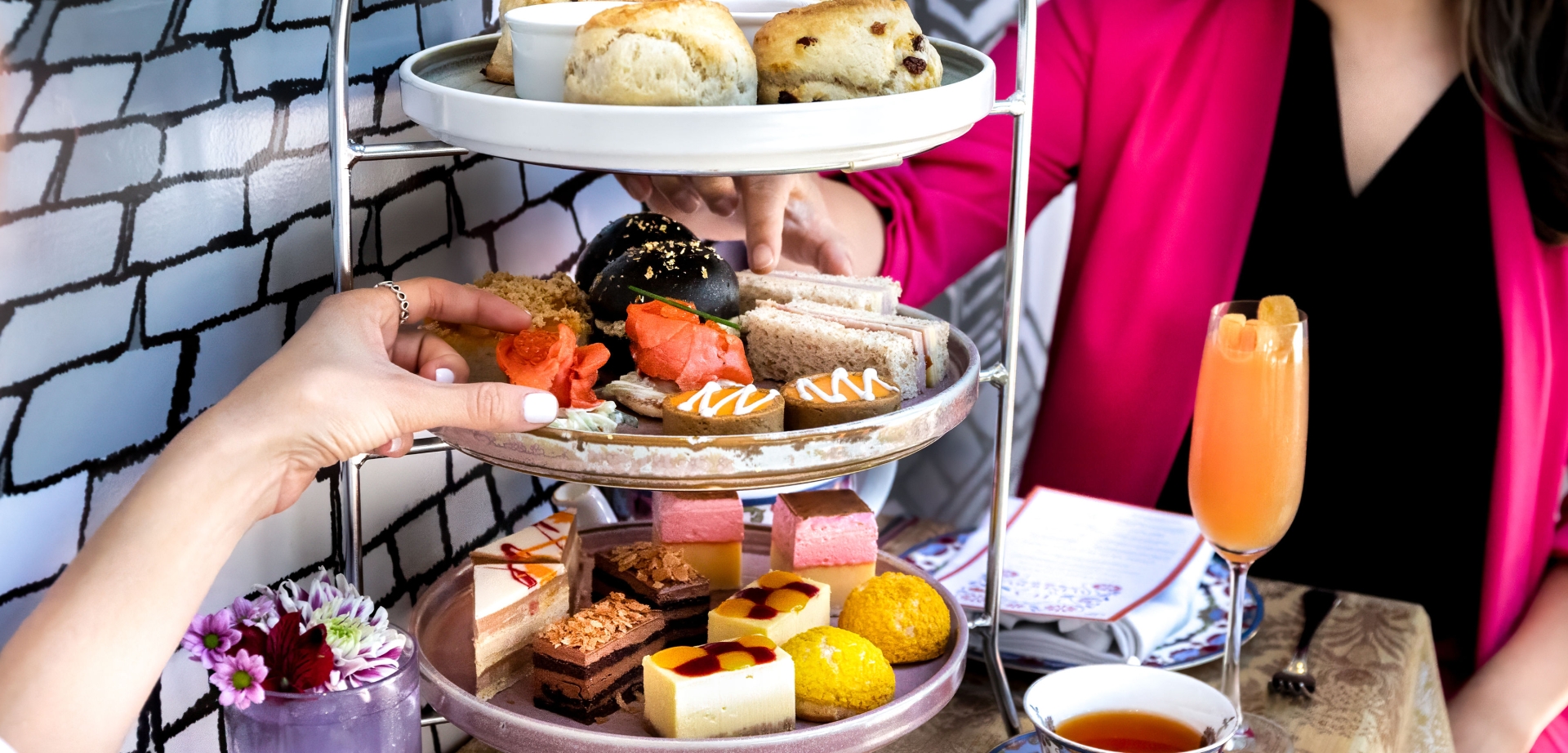 Close up of tea tower for Tea in the Window | Fairmont Hotel Vancouver