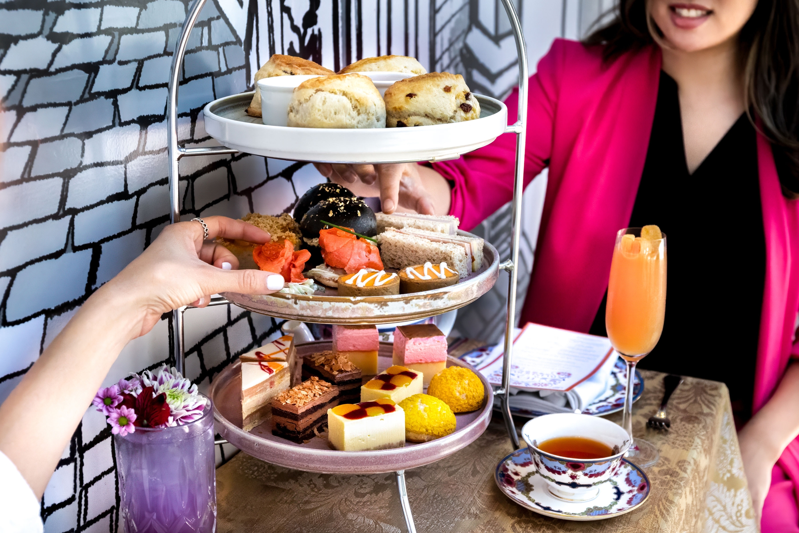 Close up of tea tower for Tea in the Window | Fairmont Hotel Vancouver