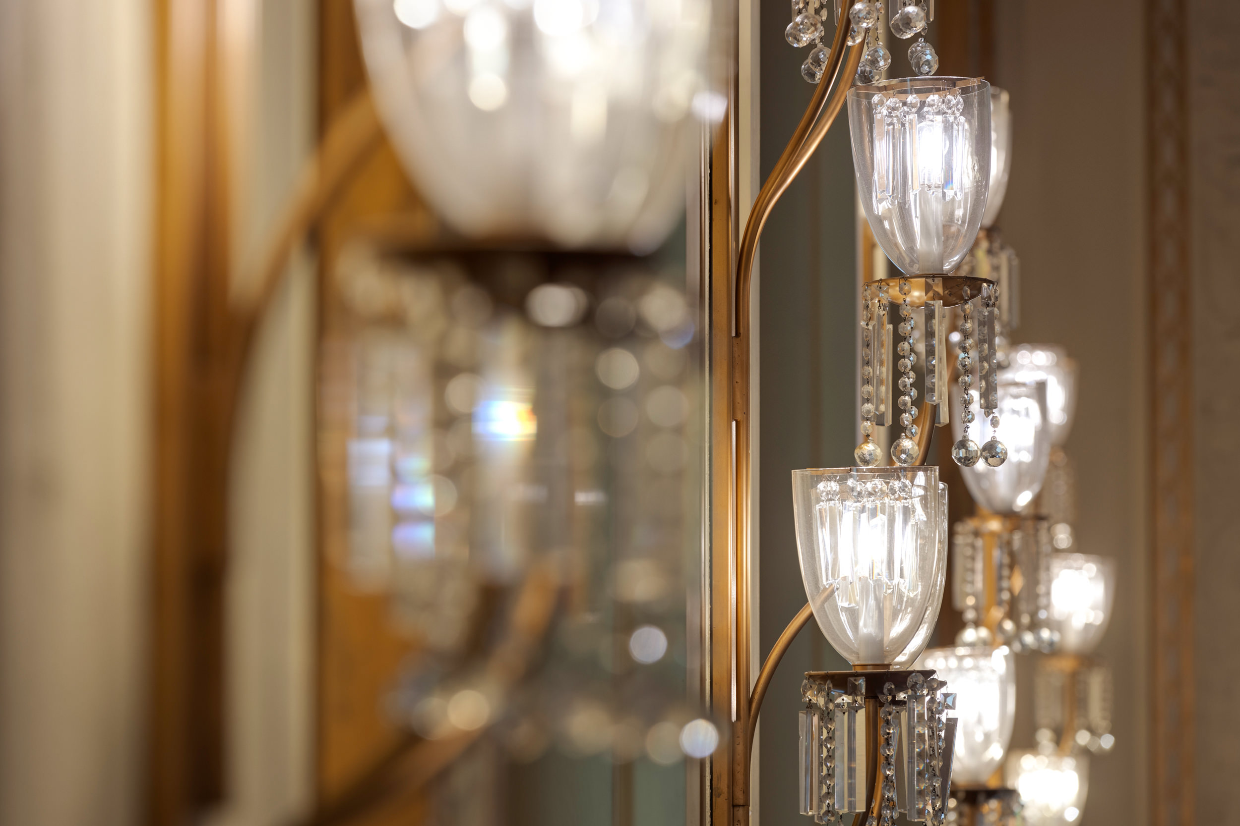 close up of ornate lights
