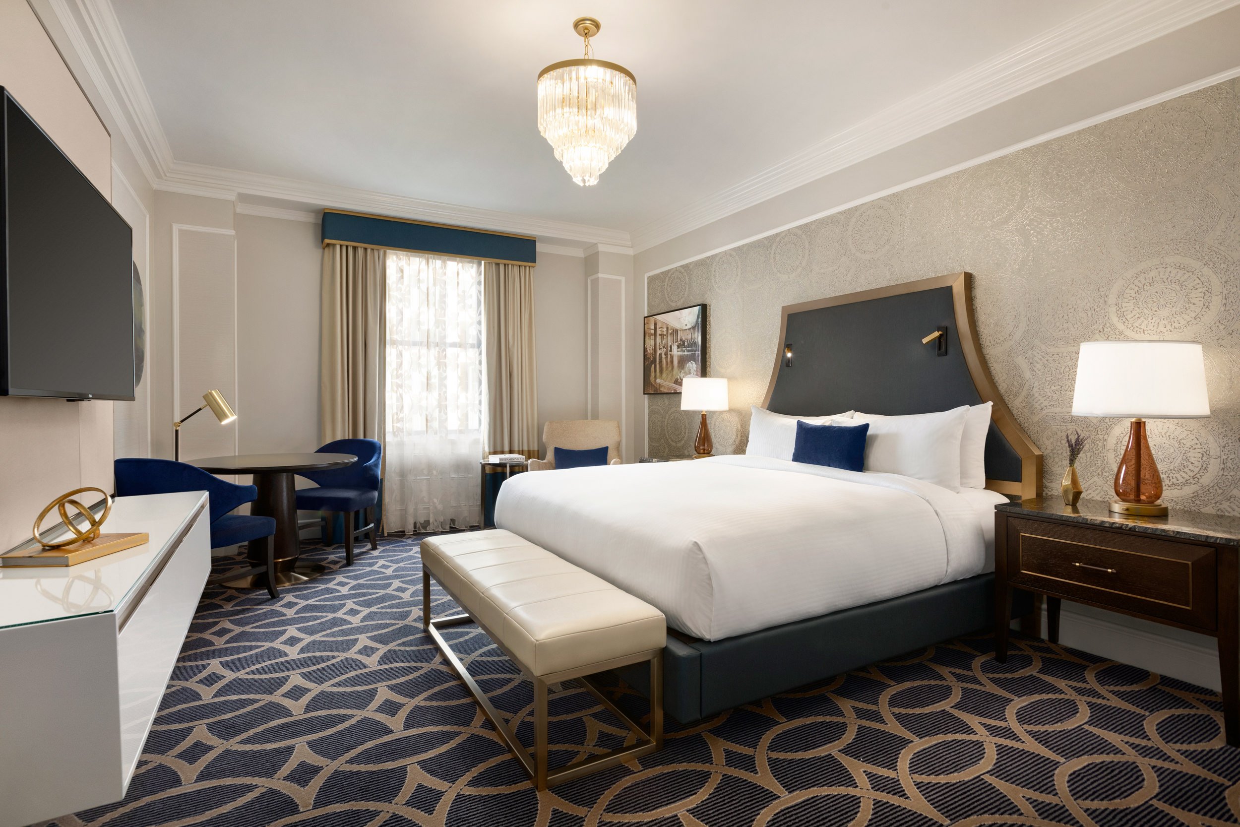 The Fairmont Gold Room with king-sized bed
