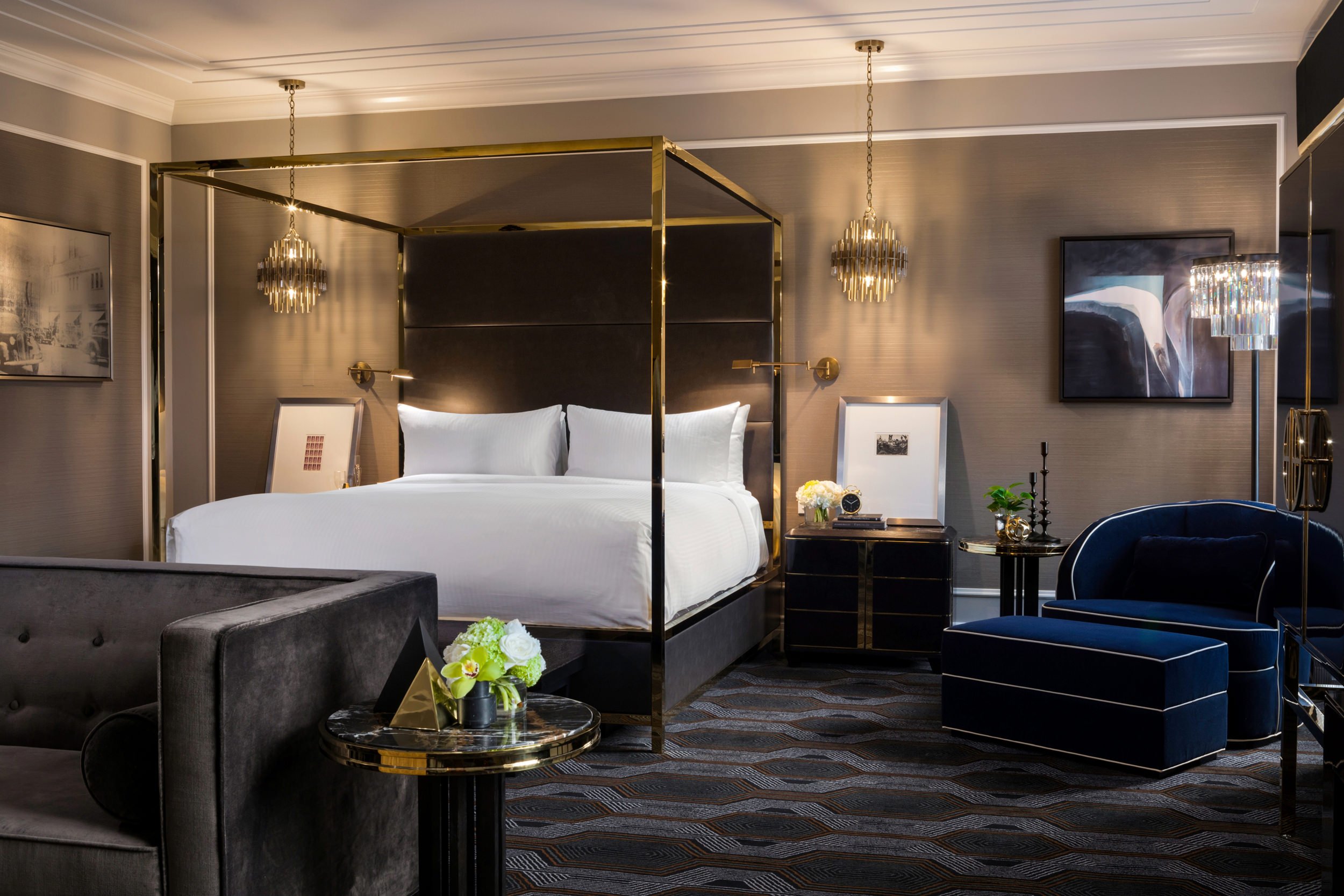 The bedroom of Fairmont Hotel Vancouver's Lieutenant Governor's Suite