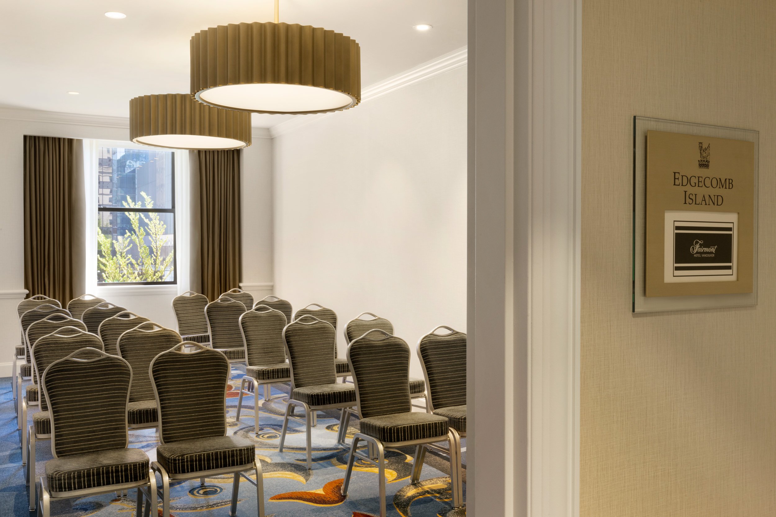 The Edgecomb Island Room, a meeting and conference space at Fairmont Hotel Vancouver