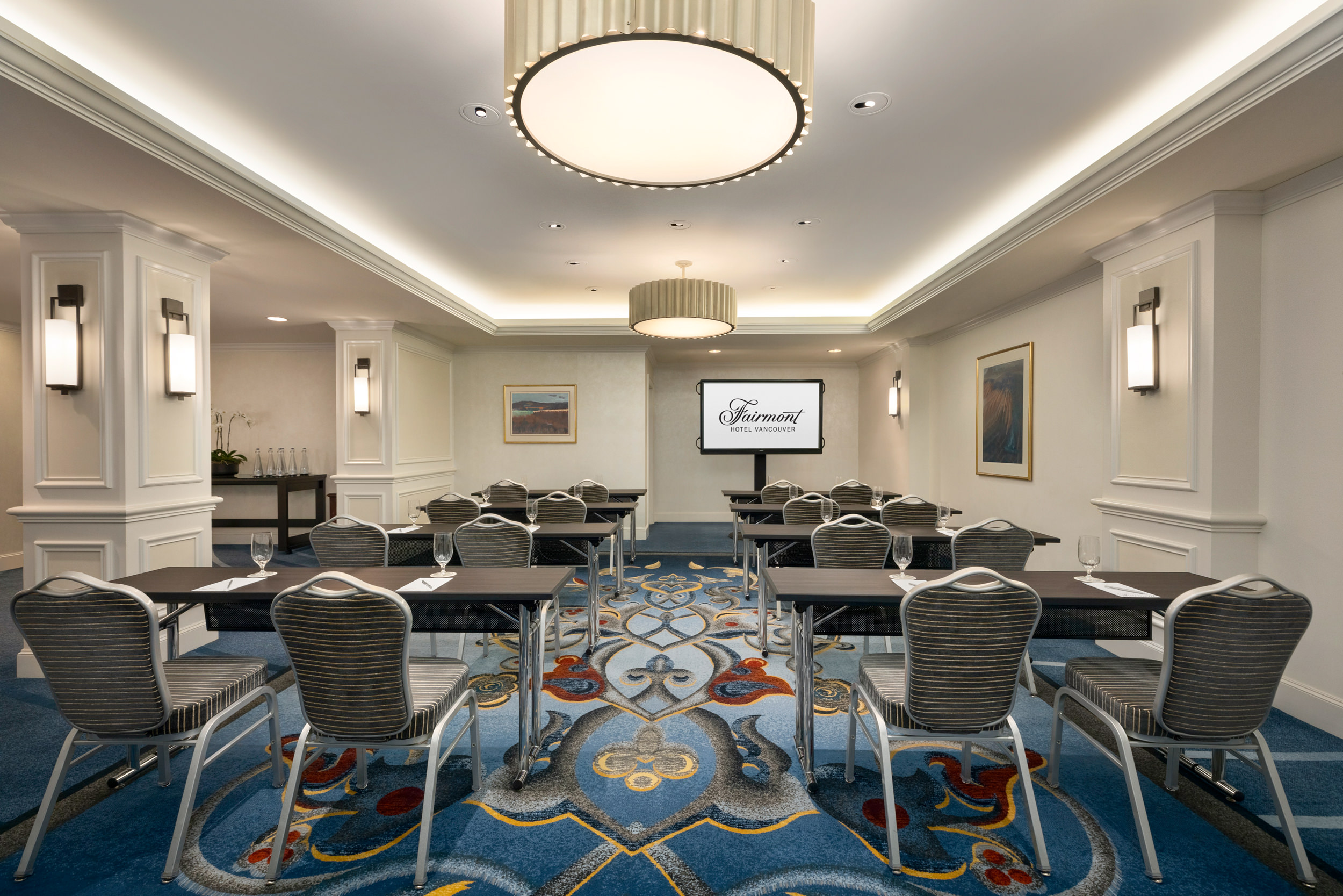 The Galiano Island Room, a meeting space at Fairmont Hotel Vancouver