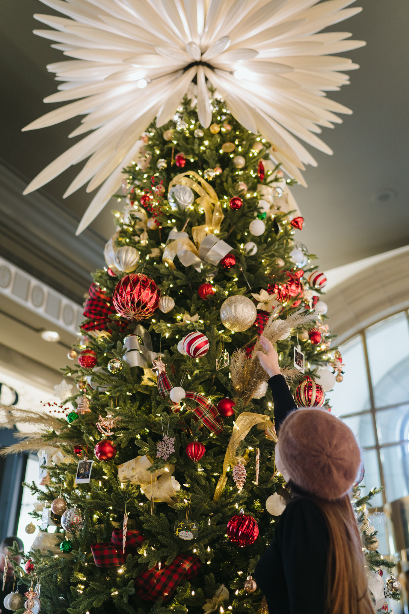 Beautiful Christmas tree in lobby at Fairmont Hotel Vancouver