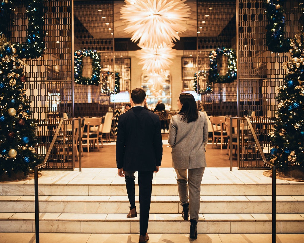 Beautiful festive décor at Notch8 at Fairmont Hotel Vancouver