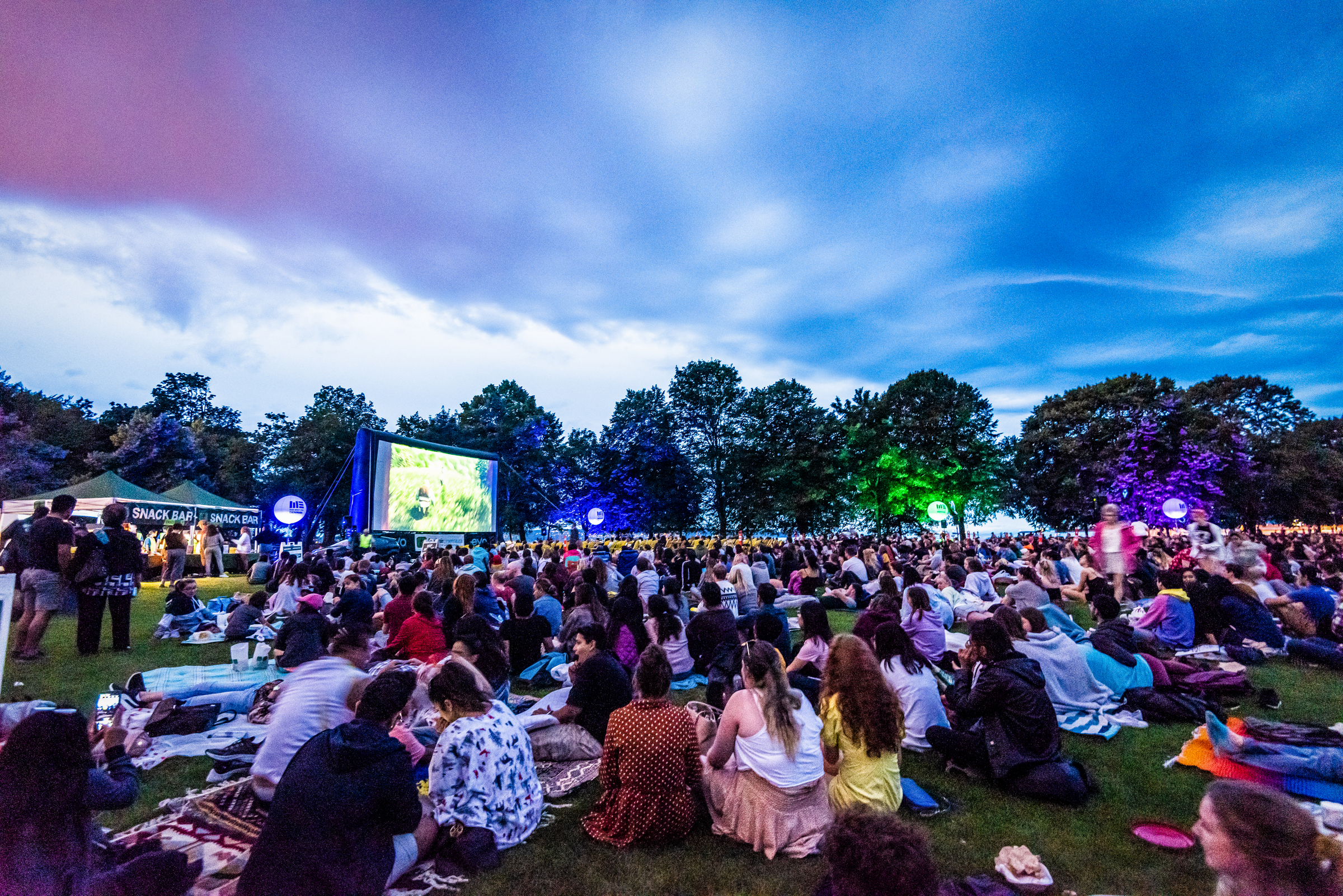 Outdoor movie under the stars in Vancouver