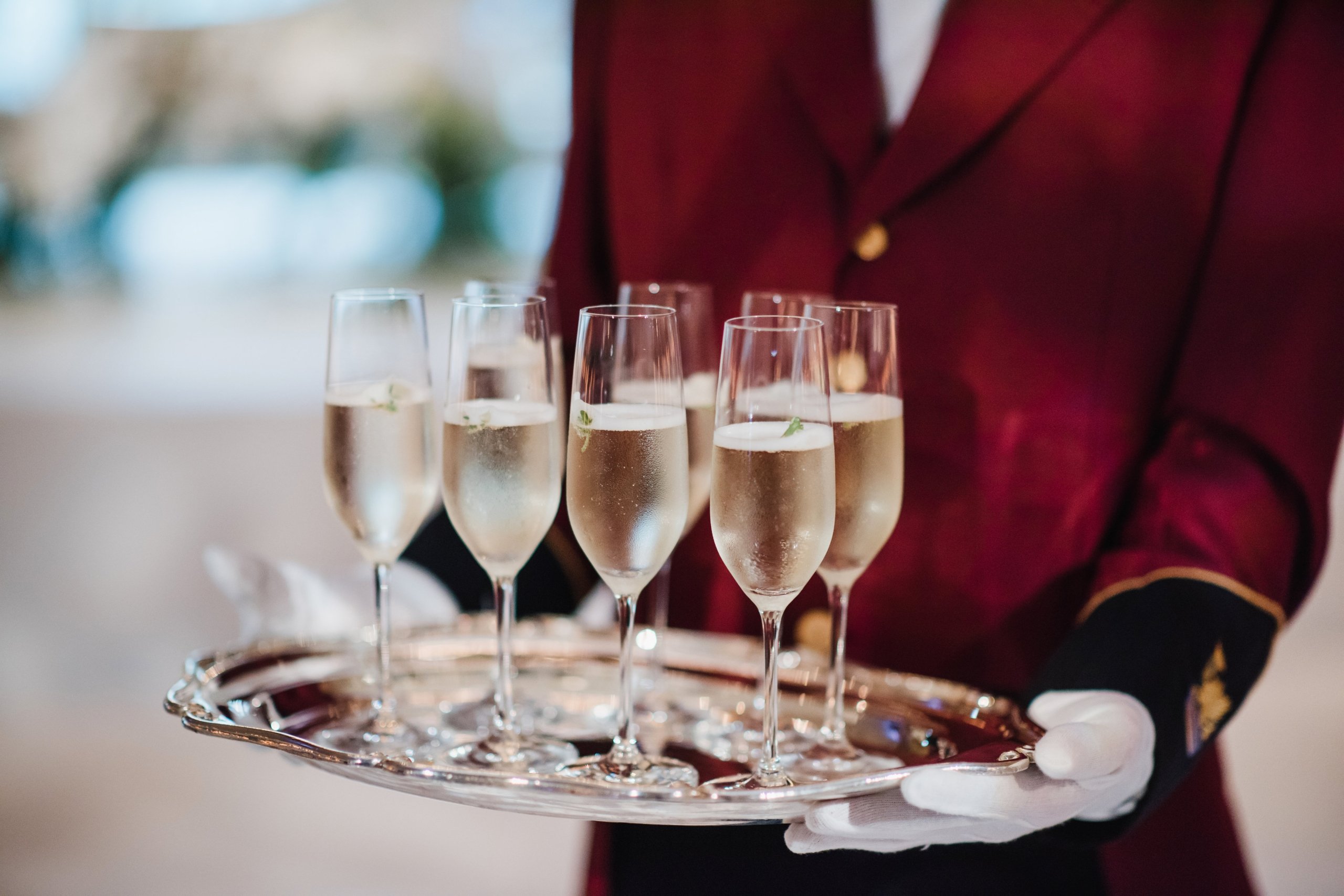 Tray of Champagne at social event | Fairmont Hotel Vancouver