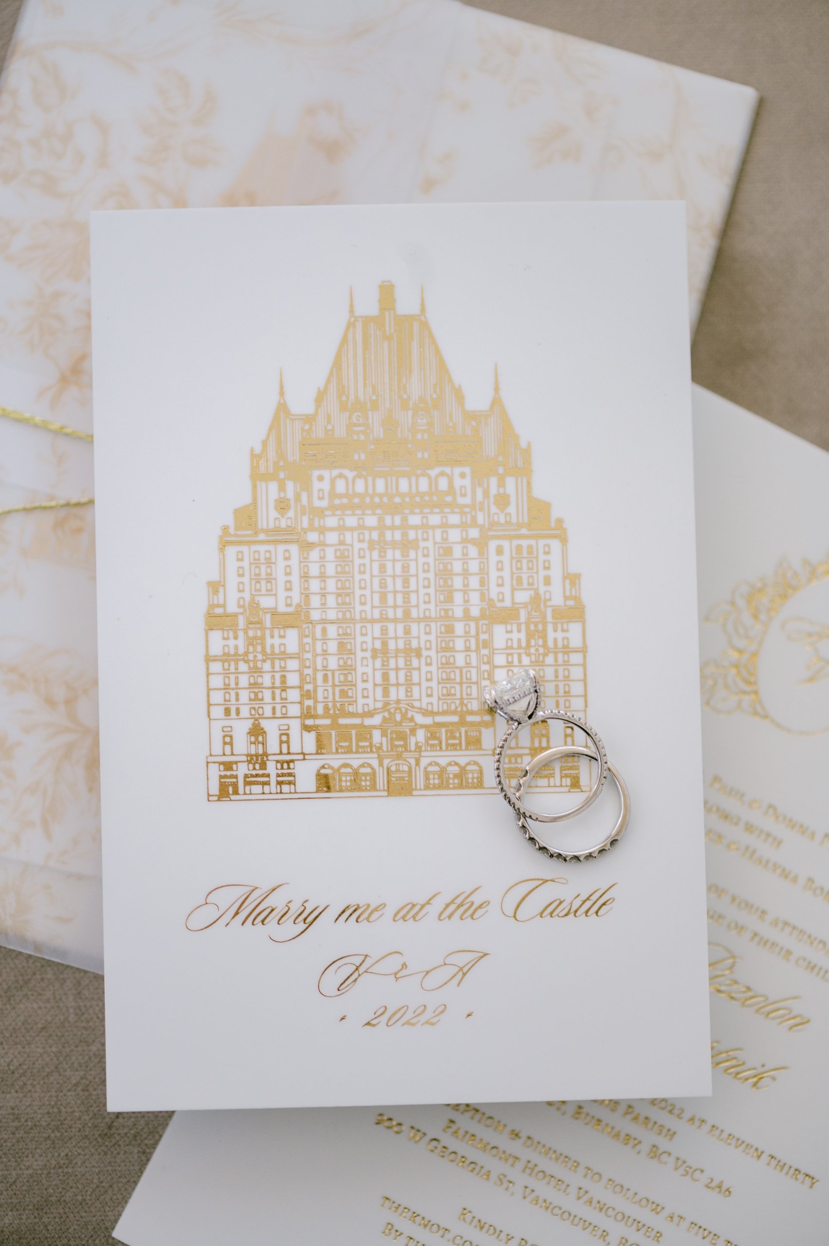 Beautiful wedding stationary at Fairmont Hotel Vancouver | Blush Photography blushweddingphotography.org/ Fleur de Lis Events, Dushan, Eclat