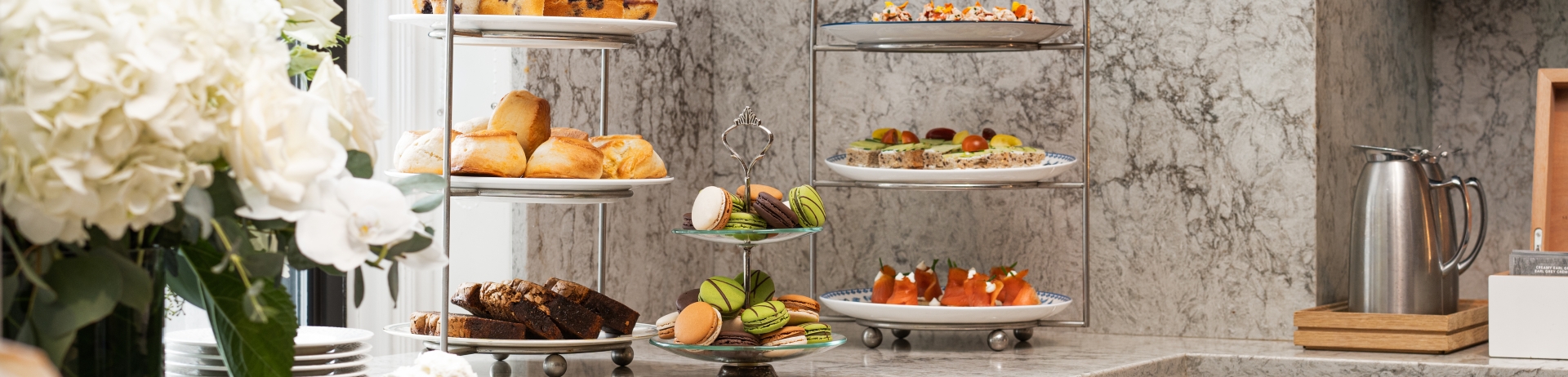 Afternoon Tea set up in Fairmont Gold Lounge at Fairmont Hotel Vancouver