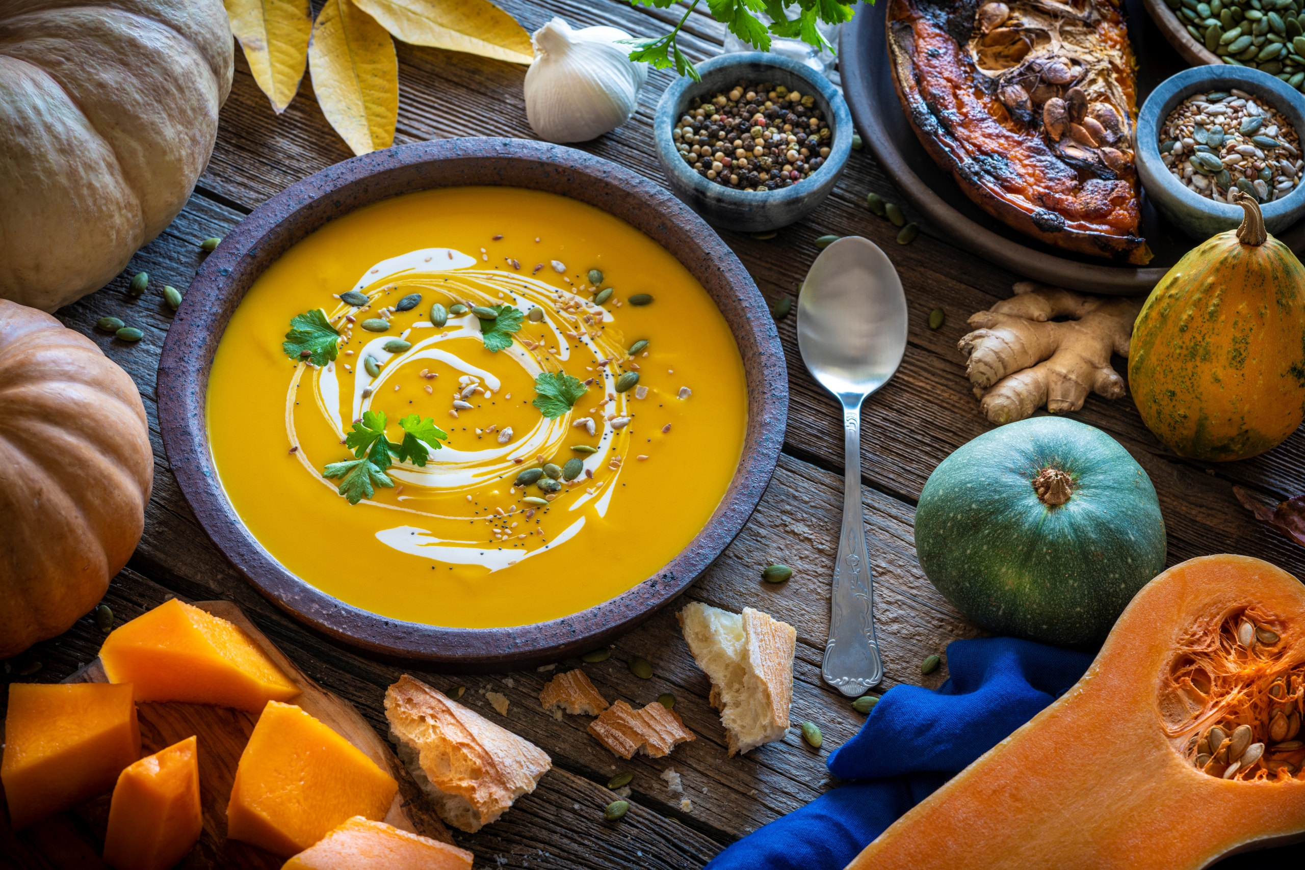 A bowl of soup on a table. Image: iStock photo ID:1198039007