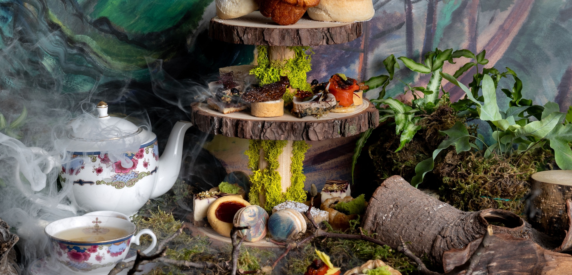 Into the Forest with Emily Carr Afternoon Tea set up_image: Leila Kwok