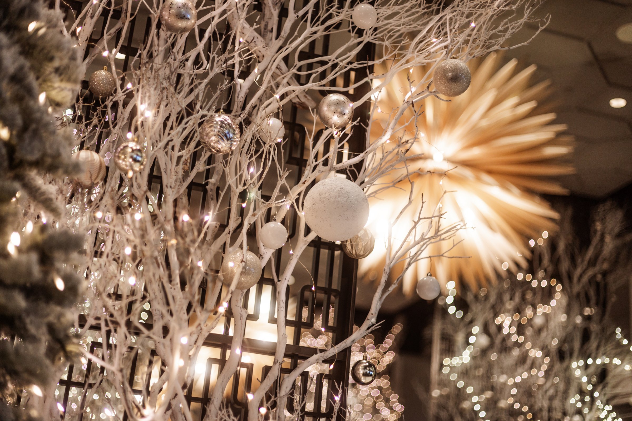 Christmas decor outside Notch8 Restaurant at Fairmont Hotel Vancouver