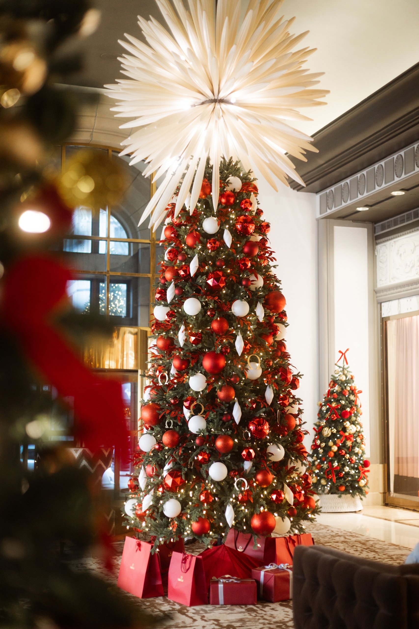 Holiday Christmas Tree in Lobby at Fairmont Hotel Vancouver